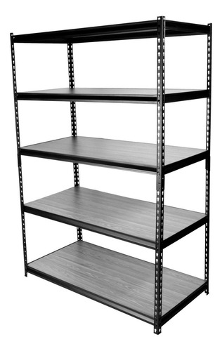 Estante 5 Niveles Negro Cap 1814 Kg Repisa Laminada 183cm Ms