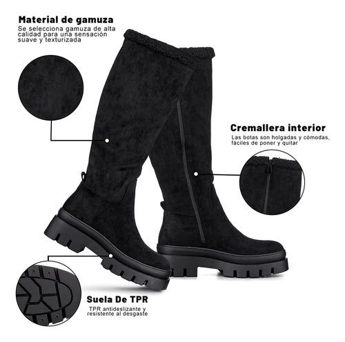 Botas Largas Mujer Casual Moda Gamuza Plataforma Weide Hx511