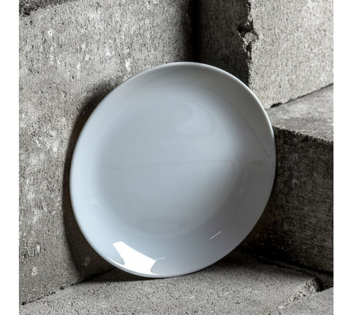 20 Plato Vajilla Gris Porcelana Luminarc Pastelero 19 Cm