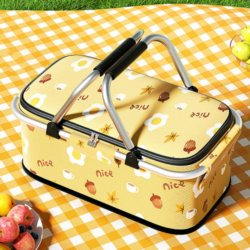 Cesta De Picnic, Bolsa De Comestibles Multiusos Con Asa,