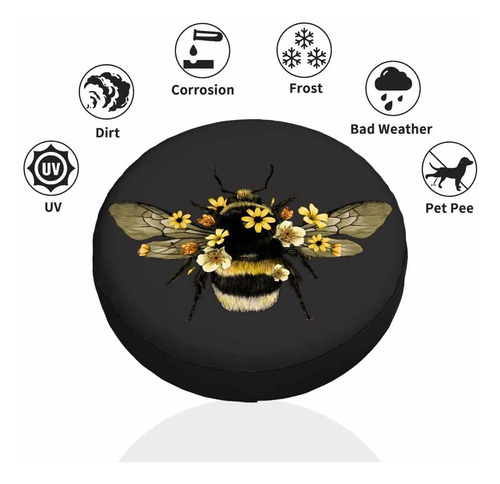 Fundas Neumáticos De Abeja Grande Remolques, Flores Am...