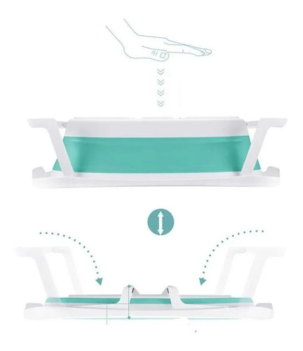 Imagen 10 de 10 de Bañera Para Bebe Love Plegable Patas Manijas Y Tapón + Red