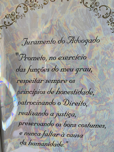 Quadro Juramento Do Advogado 26x32cm
