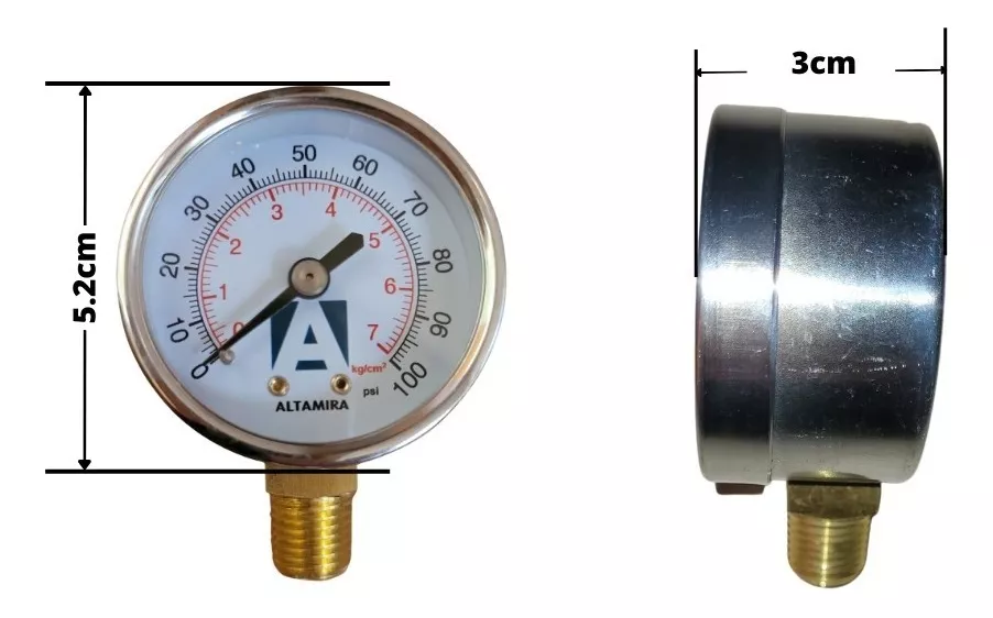 Primera imagen para búsqueda de manometro de glicerina 0 100 psi