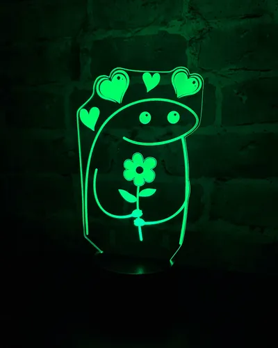 Lámpara De Noche Led Flork Enamorado Holograma Regalo Pareja