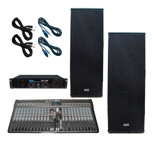 Combo Sonido Mixer Usb + Potencia + Cajas