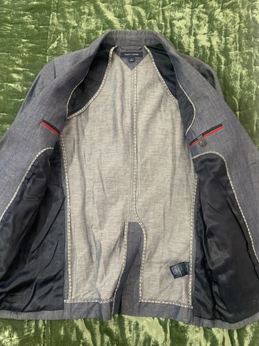 Saco Sport Tommy Hilfiger Algodón Pima Jaspeado Talla S Azul Acero S (Usado)