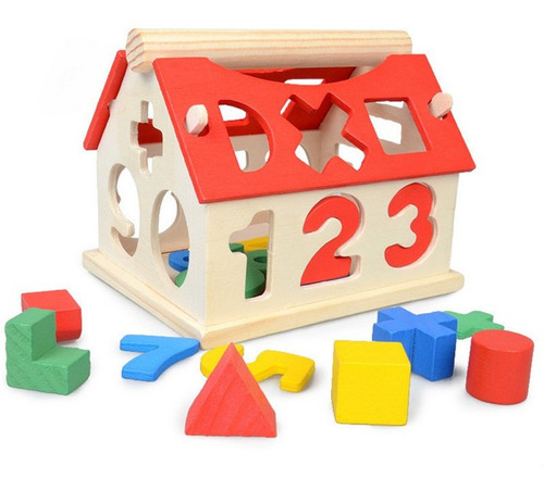Juguete Didáctico Montessori Encastre Números Formas Madera 