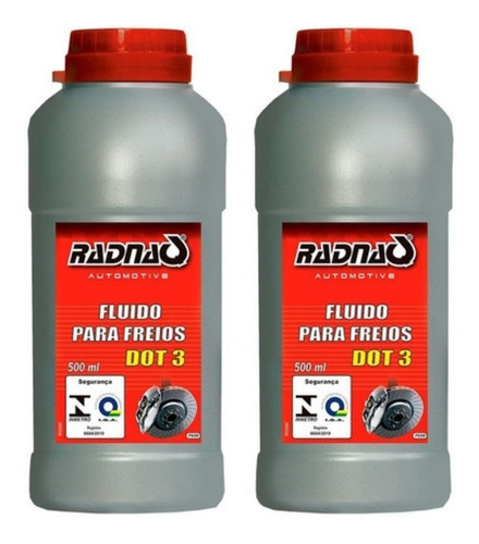 Kit 2 Fluidos Freio Dot 3 500ml Rad7030c Radnaq