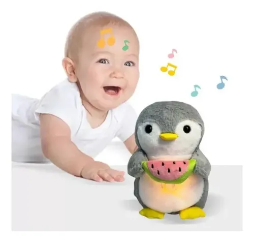Peluche Pingüino Con Respiración – Juguete Sensorial Relajante De 30 Cm Para Bebés Y Niños