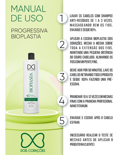 Bioplastia Capilar Dois Corações Zero Formol 1l