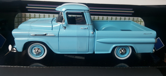 Chevrolet Chevy Apache fleetside pick up azul 1958 1//24 Motormax modelo auto con