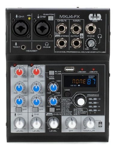 Cad Audio Mxu4-fx Mezclador De 4 Canales Con Interfaz Usb Y