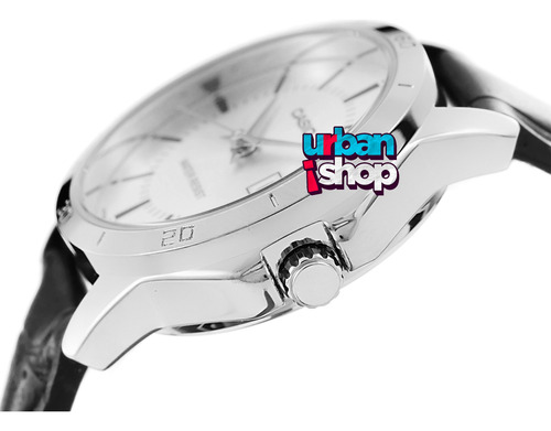 Reloj Casio Dama Ltp V004l 7a Plateado Piel Negro Fechador Plateado