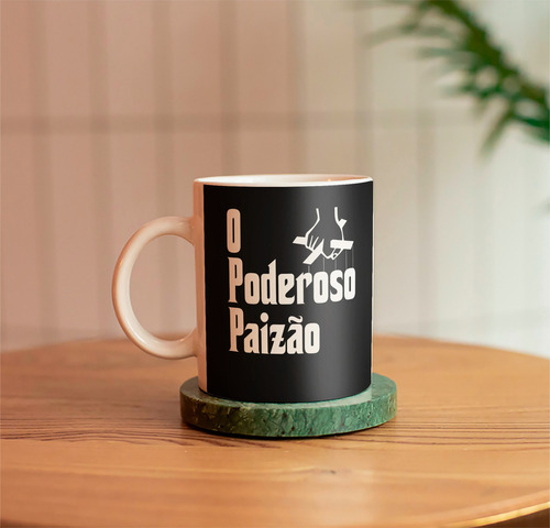 Caneca Xícara Presente Dia Dos Pais Poderoso Paizão - 325ml Cor Branco