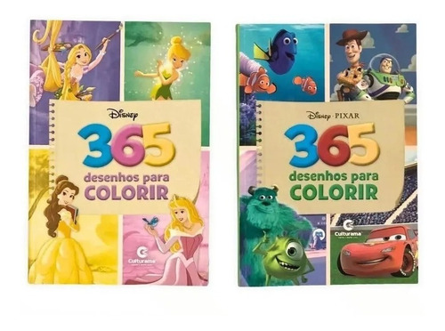 Imagem 1 de 4 de Kit 2 Livros Para Colorir Princesas Disney E Disney Pixar