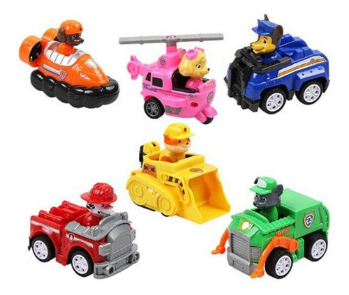 Kit 6 Carrinhos Fricção Patrulha Canina Brinquedo Infantil
