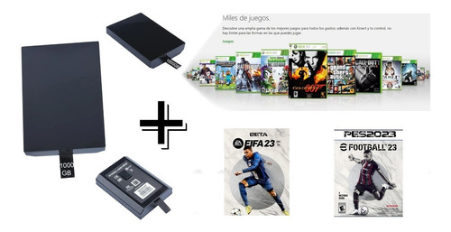 Disco Duro 1000gigas Xbox 360, Slim, Slim E 5.0 +400 Juegos