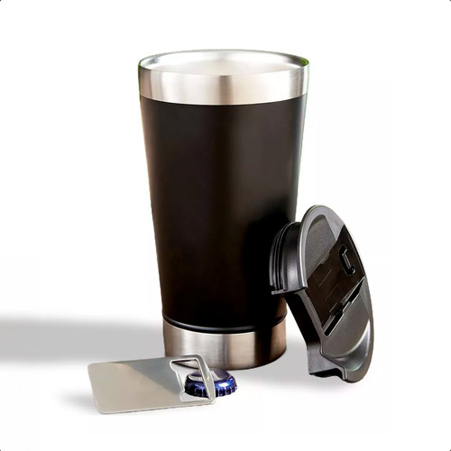 Vaso Térmico De Acero Inoxidable Cervecero Violeta Liso