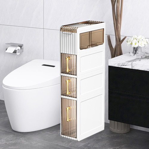 ~ Gabinete De Piso De Baño, Organizador Versátil 4 Niveles .