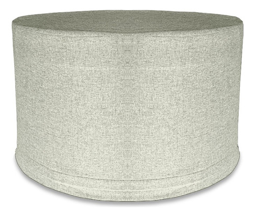 Taburete Ottoman Circular Con Funda Removible En Lino Beige