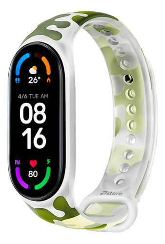 Correa Compatible Xiaomi Mi Band 5 Y 6 Camuflado Tr Verde M