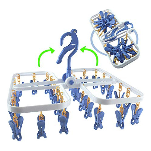 Estante Seco Plegable De Plástico Colgar 28 Pinzas Rop...