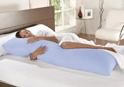 Travesseiro De Corpo 1,48x48 Em Fibra Siliconada + Fronha