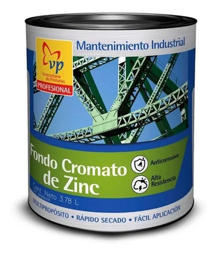 Fondo Cromato De Zinc Anticorrosivo 1/4 Galon Vp Profesional