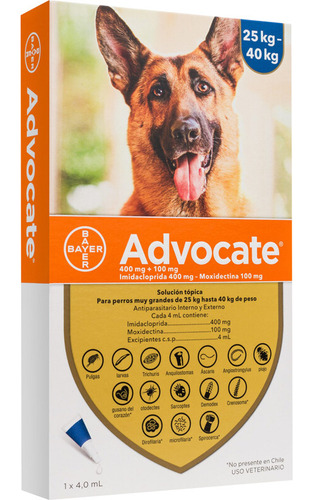 Bayer Advocate Perro 25 A 40 Kgs - Bigos
