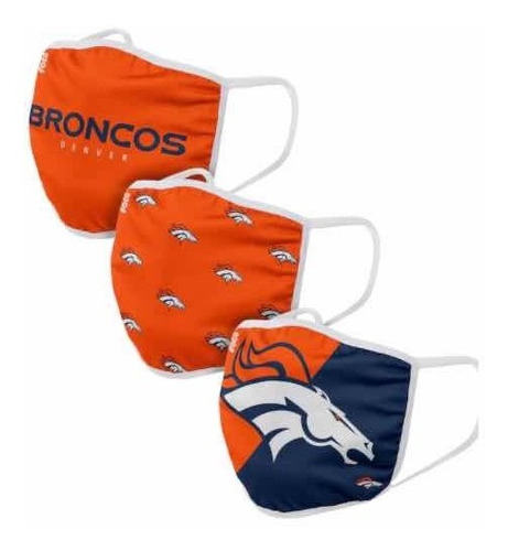 Cubrebocas De Los Broncos De Denver, Producto Oficial Nfl