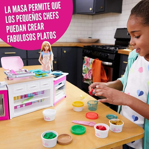 Muñeca Barbie Chef Kitchen Cocina Con Accesorios Sonidos Luz