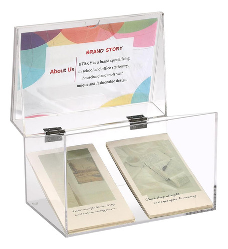 Caja De Tarjeta De Índice Acrílico Transparente De 5 X 8 Pul