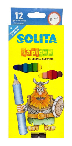 Colores Solita 12 Unds Mina Gruesa 4mm Sacapunta Papeleria