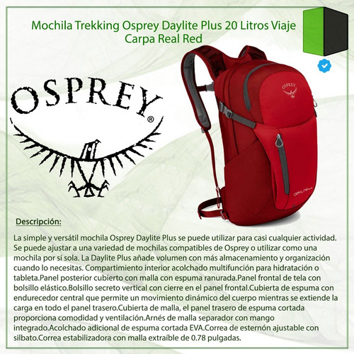Mochila Trekking Osprey Daylite Plus 20 Litros Viaje Carpa
