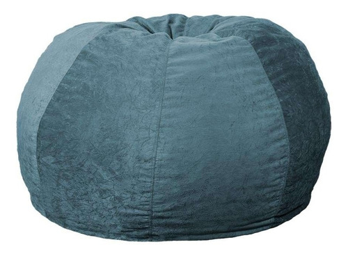 Puff Confort Maçã Suede Azul 100 Cm