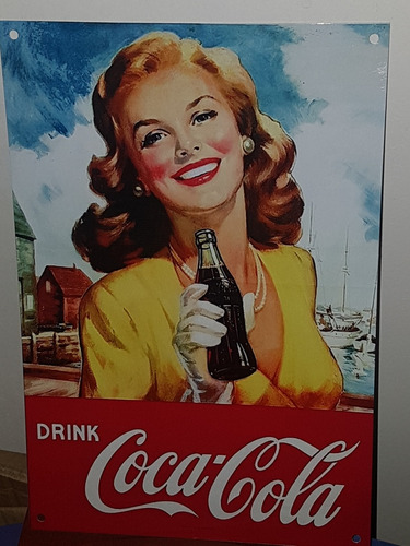 Letrero Cartel Adorno Vintage Coca/cola Metalico De 20x30cm