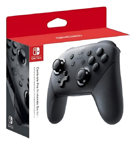 Controle Pro Nintendo Switch Sem Fio Preto Cor Preta