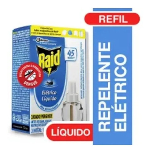 12 Repelentes Elétricos Refil Líquido Raid 45 Noites
