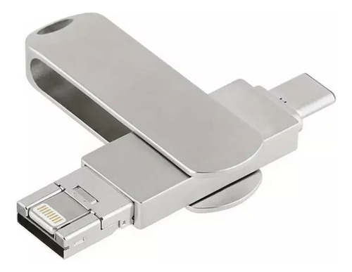 Pendrive 64gb Otg Usb Tipo C + Lightning Compatible iPhone