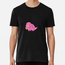 Comprar Remera Dibujos Animados De Dinosaurio Rosa Algodon Premium