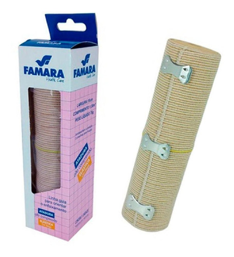 Imagem 2 de 3 de Kit 2 Atadura Elástica Alta Compressão 15cm X 1,30m Cor Bege