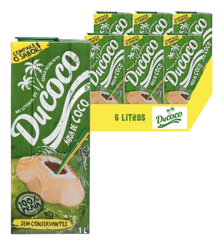 Água De Coco Ducoco 1 Litro (6 Unidades)