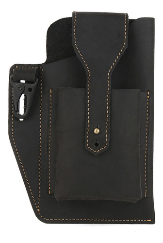 Bolso De Cintura Hombre Cuero Genuino For Celular Y Llave