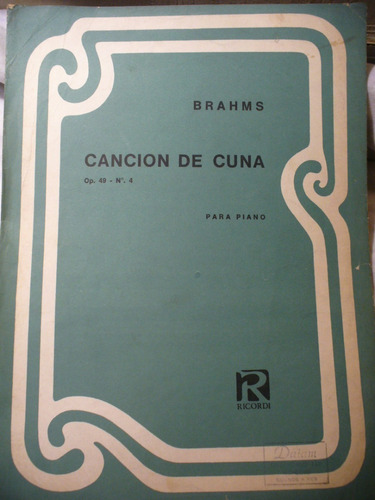 Brahms -  Canción De Cuna - Ricordi Op 49 - Ver Envío