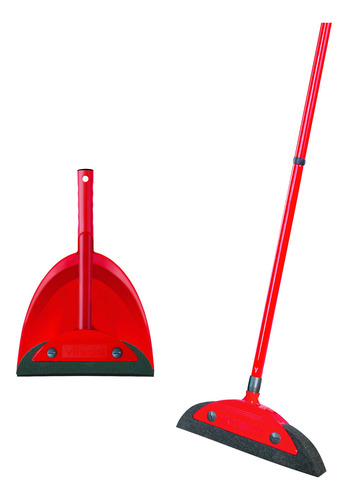 Escoba Super Classic Mango Triangular Y Super Duster Rojo