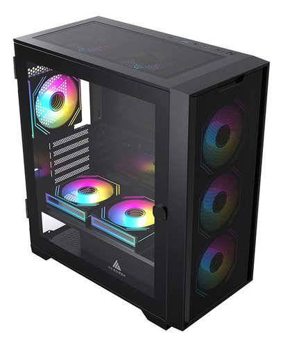 Gabinete Gamer Acegeek Xrader Mini, Mid-t Lat De Vidro Preto