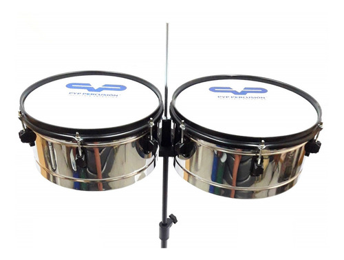 Imagen 2 de 9 de Timbaleta Acero Inoxi Pyp_percusion Pata Doble Planchuela