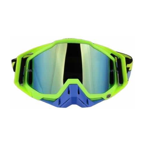 Óculos Motocross 100% Flúor + Azul Proteção Moto Motociclist