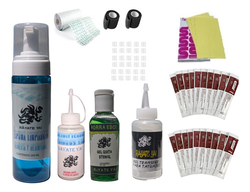 Kit Para Tatuar Insumos Para Tatuajes Gel Stencil Espuma